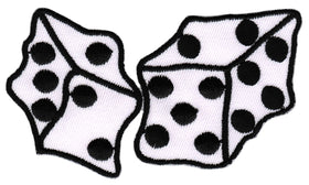 #bk39 Cube White Rockabilly Patch Iron-On Application Patch Size 9.0 x 5.3 cm