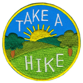 #ae51 Take a Hike Hiking Nature Patch Iron-On Application Patch Size 6.9 x 6.9 cm