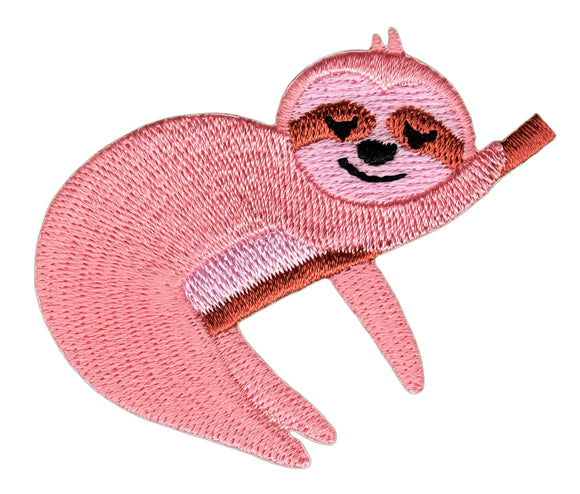 #ag41 Faultier schlafend auf Ast Aufnäher Patch Applikation Bügelbild Größe 6,5 x 5,3 cm