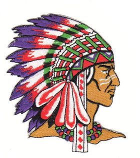 #af11 Indian Head Feathers Patch Iron-On Application Patch Size 10.0 x 8.0 cm