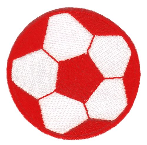 #ae38 Fußball Rot Weiß Ball Sport Aufnäher Applikation Bügelbild Flicken Patch Größe 5,3 x 5,3 cm