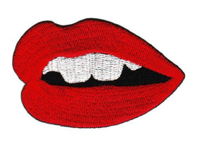 #ac06 Mouth Kiss Mouth Patch Application Iron-On Patch Size 6.2 x 3.8 cm