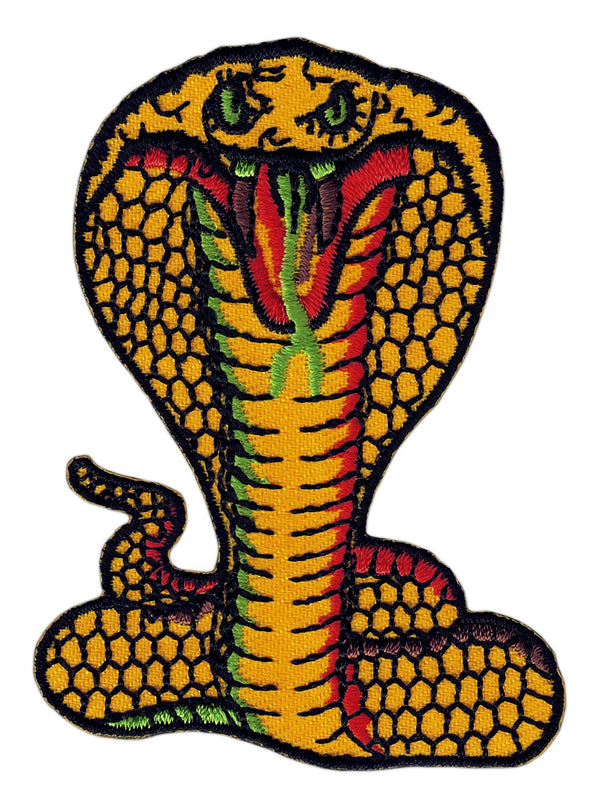 #ad79 Kobra Gelb Schlange Aufnäher Applikation Bügelbild Patch Größe 5,7 x 7,7 cm