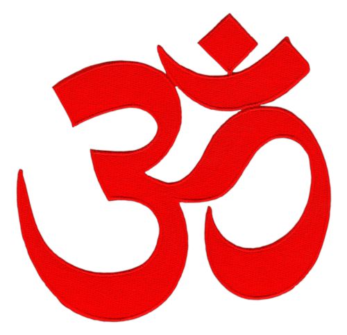 #Backpatch #49 Om Zeichen Rot Hindu Yoga Esoterik Aufnäher Bügelbild Groß 15 x 15 cm