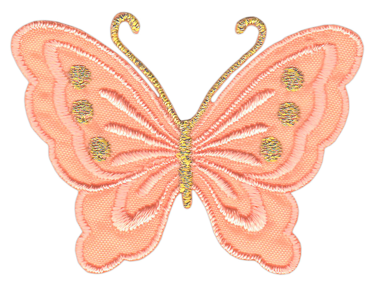 #bk65 Butterfly small salmon pink patch iron-on application patch size 5.2 x 3.7 cm