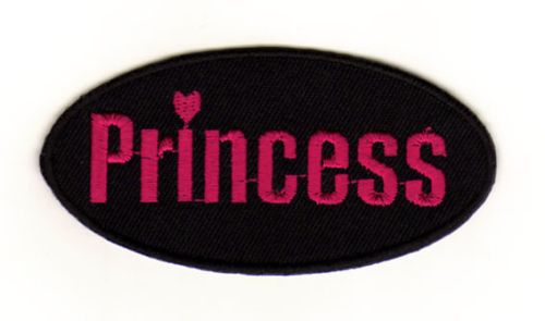 #ad88 Princess Pink Black Badge Sew-On Application Iron-On Patch Size 8.0 x 4.0 cm