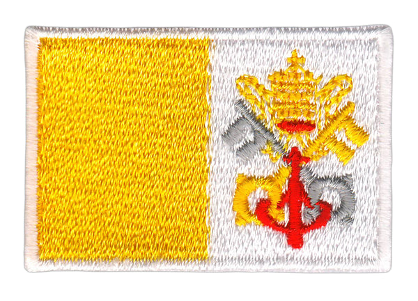 #ac80 Vatikanstadt Vatikan Flagge Aufnäher Patch Bügelbild Applikation Größe 4,7 x 3,3 cm