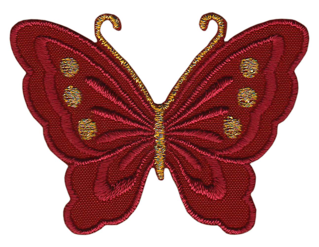 #bk49 Butterfly small wine red patch iron-on application patch size 5.2 x 3.7 cm