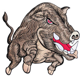 #Backpatch #58 Wildschwein Eber Wildsau XXL Rückenaufnäher Back Patch Groß 23,5 x 21,5 cm