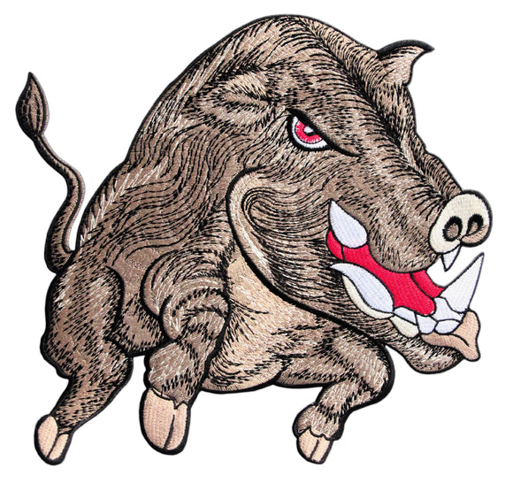 #Backpatch #58 Wildschwein Eber Wildsau XXL Rückenaufnäher Back Patch Groß 23,5 x 21,5 cm