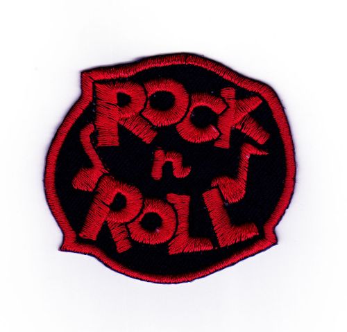 #ac26 Rock N Roll Red Rockabilly Music Patch Iron-On Application Size 6.8 x 6.3 cm