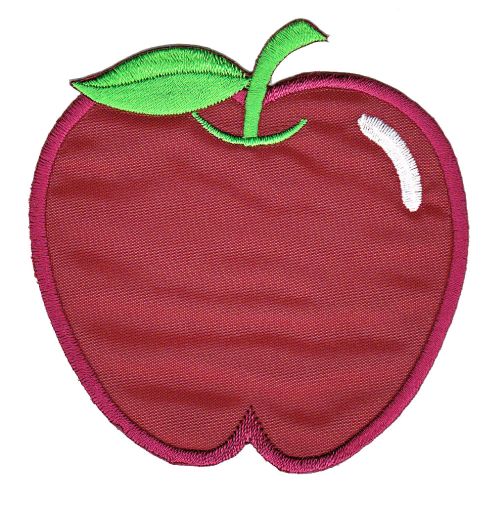 #as36 Apfel Weinrot Aufnäher Bügelbild Aufbügler Applikation Patch Größe 7,5 x 7,8 cm