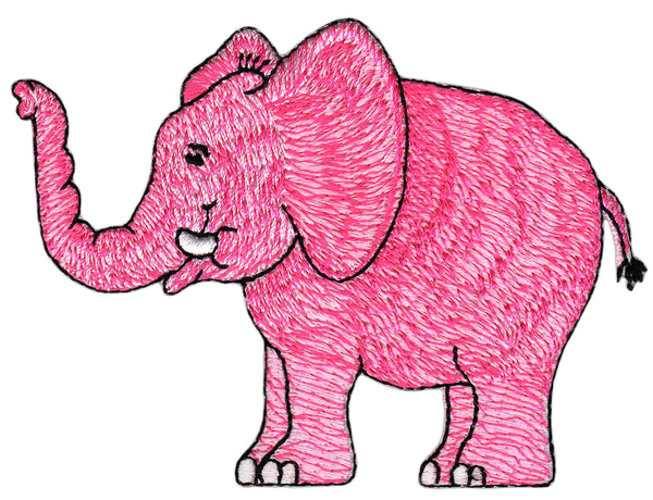 #bk92 Rosa Elefant Aufnäher Bügelbild Applikation Aufbügler Patch Größe 9,2 x 6,8 cm