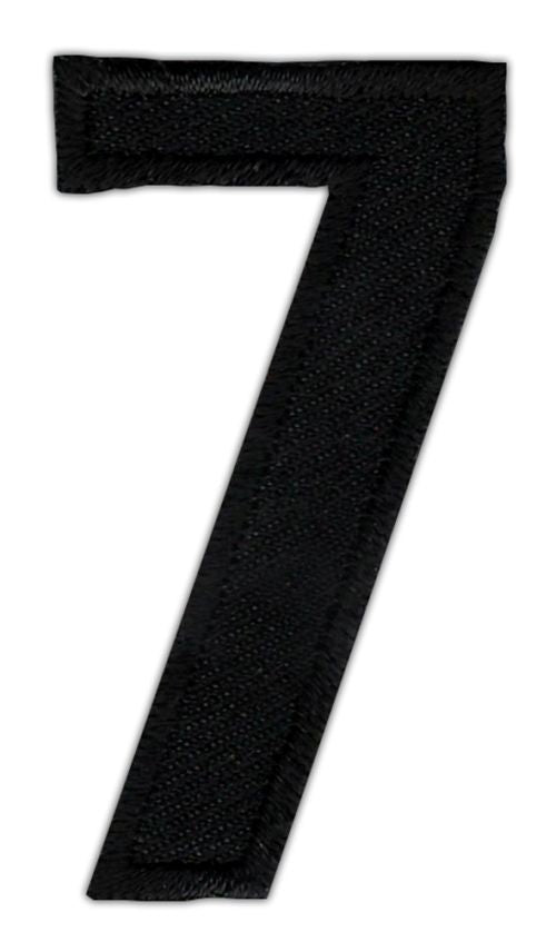 #as53 Number Seven Black Number 7 Patch Iron-On Application Patch Size 2.5 x 5.0 cm