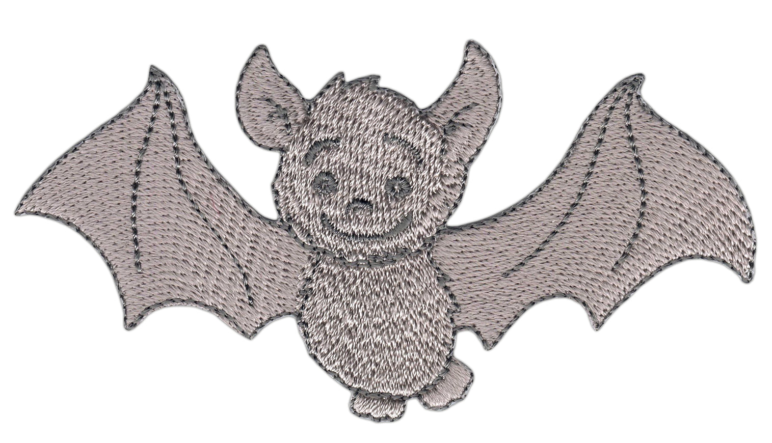 #ap70 Fledermaus Grau Aufnäher Patch Bügelbild Aufbügler Applikation Größe 9,5 x 5,0 cm