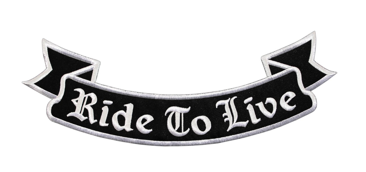 #Backpatch #56 Ride To Live Bottom Rocker Biker Kutte Rückenaufnäher Back Patch Groß 33,5 x 11,5 cm