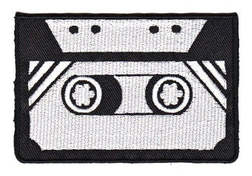 #as18 Cassette Tape Retro Vintage Music Patch Iron-On Applique Patch Size 8.5 x 5.7 cm