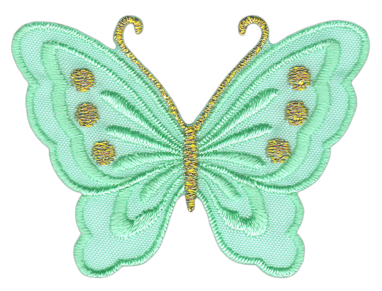 #bk45 Butterfly small turquoise patch iron-on application patch size 5.2 x 3.7 cm