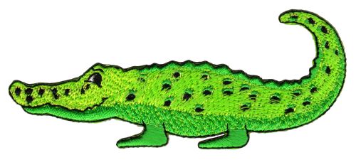 #ac93 Crocodile Green Animal Alligator Patch Iron-On Applique Patch Size 11.1 x 4.7 cm