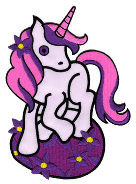 #Backpatch #61 Unicorn Large Purple Pink Sew-On Iron-On Patch Application Size 13.5 x 18 cm