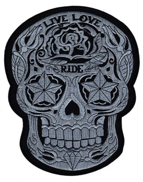 #Backpatch #31 Live Love Ride Skull Biker Backpatch Large 20.0 x 25.0 cm