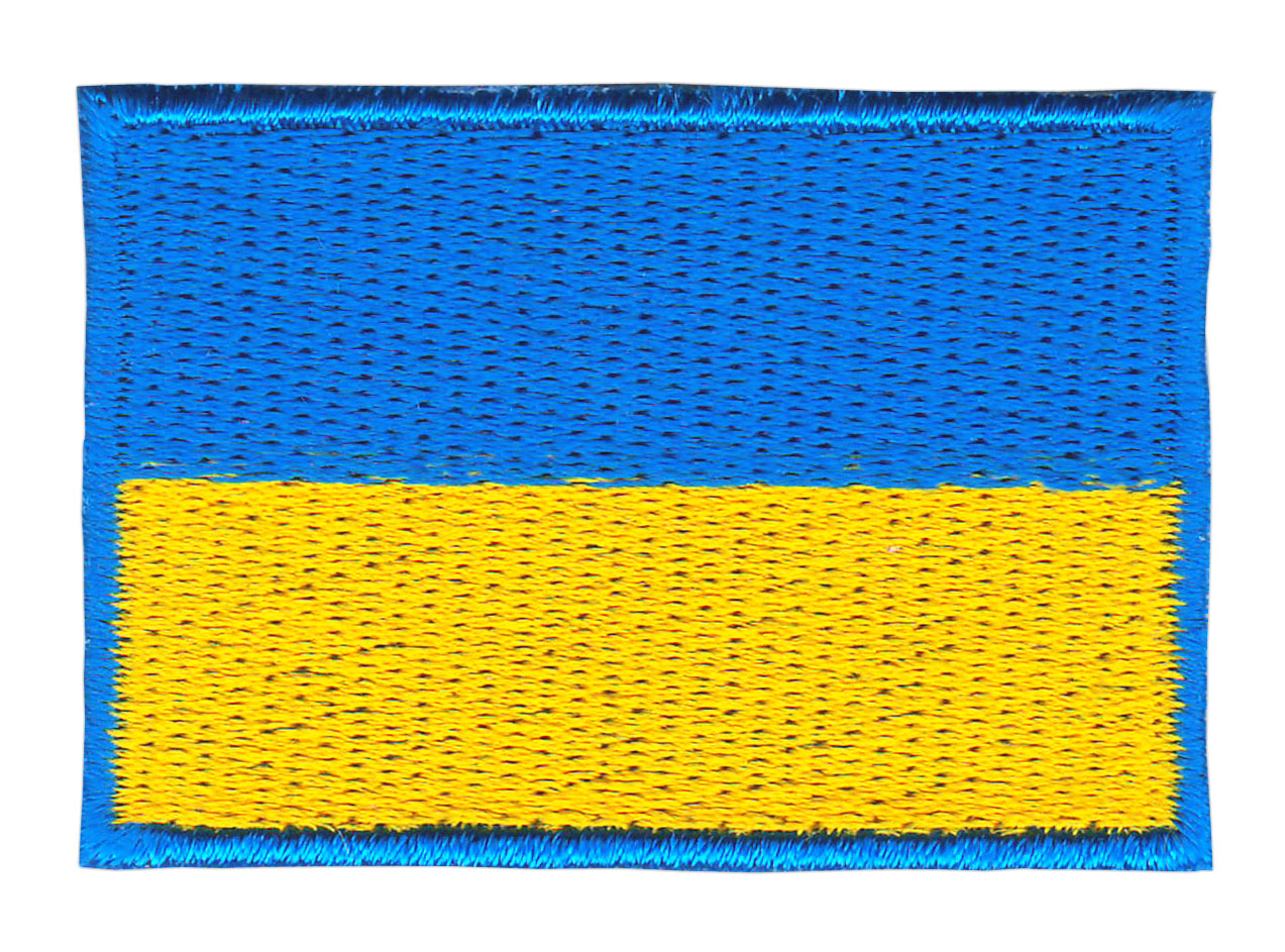 #ao72 Ukraine Flag Small Patch Iron-On Application Patch Size 4.7 x 3.2 cm