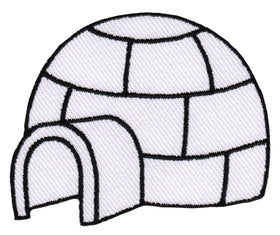 #ae27 Igloo White Eskimo Patch Iron-On Application Patch Size 5.6 x 4.7 cm