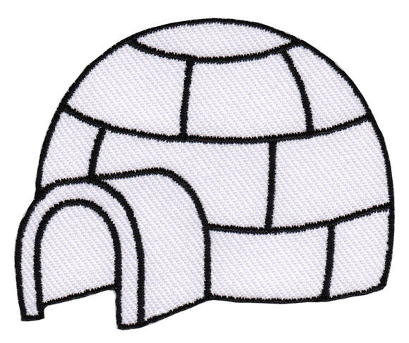 #ae27 Iglu Weiß Eskimo Aufnäher Bügelbild Applikation Patch Größe 5,6 x 4,7 cm