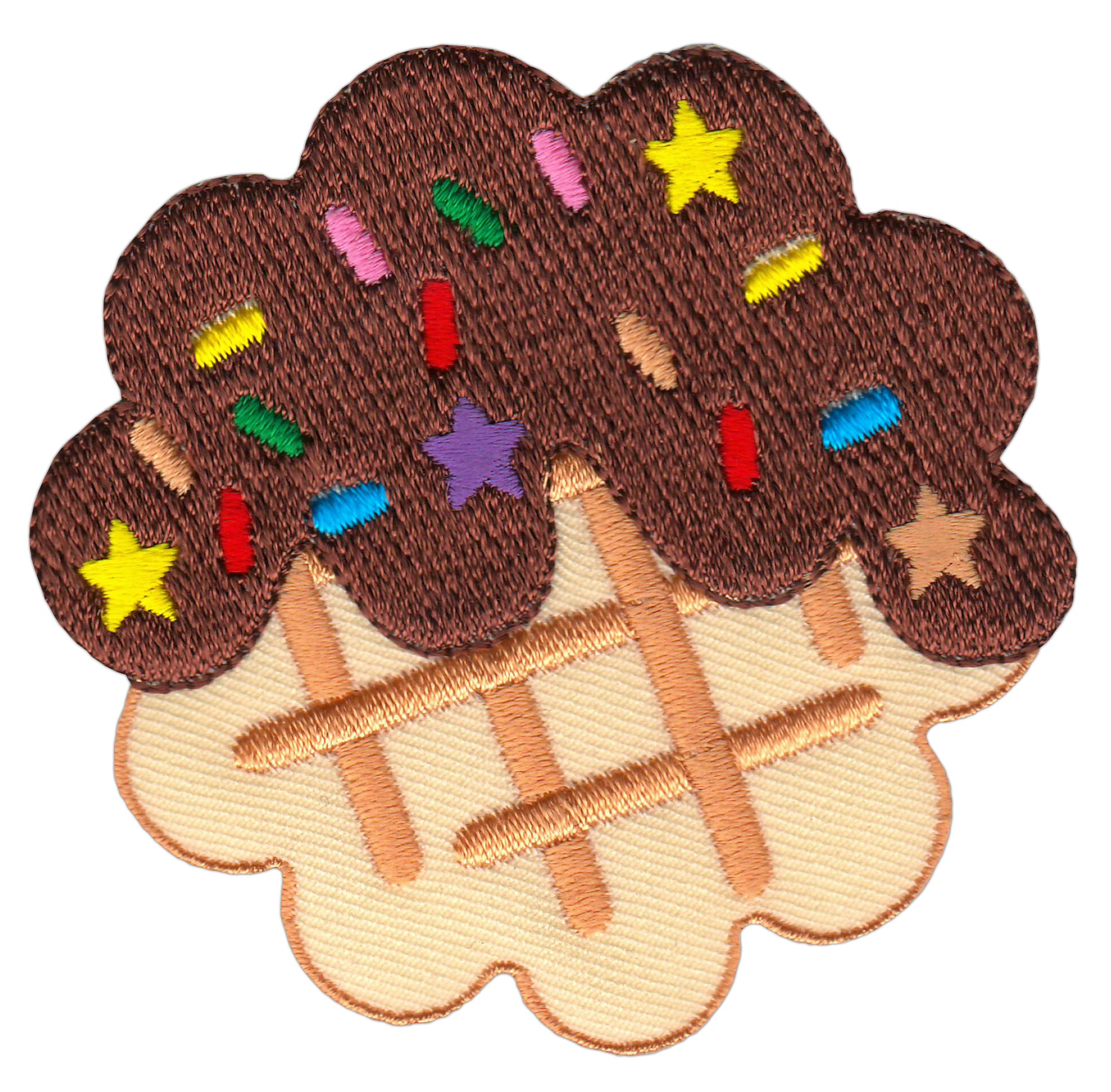 #ac24 Embroidered Chocolate Cookie with Sprinkles Pastry Patch Applique Iron-On Size 7.0 x 7.0 cm