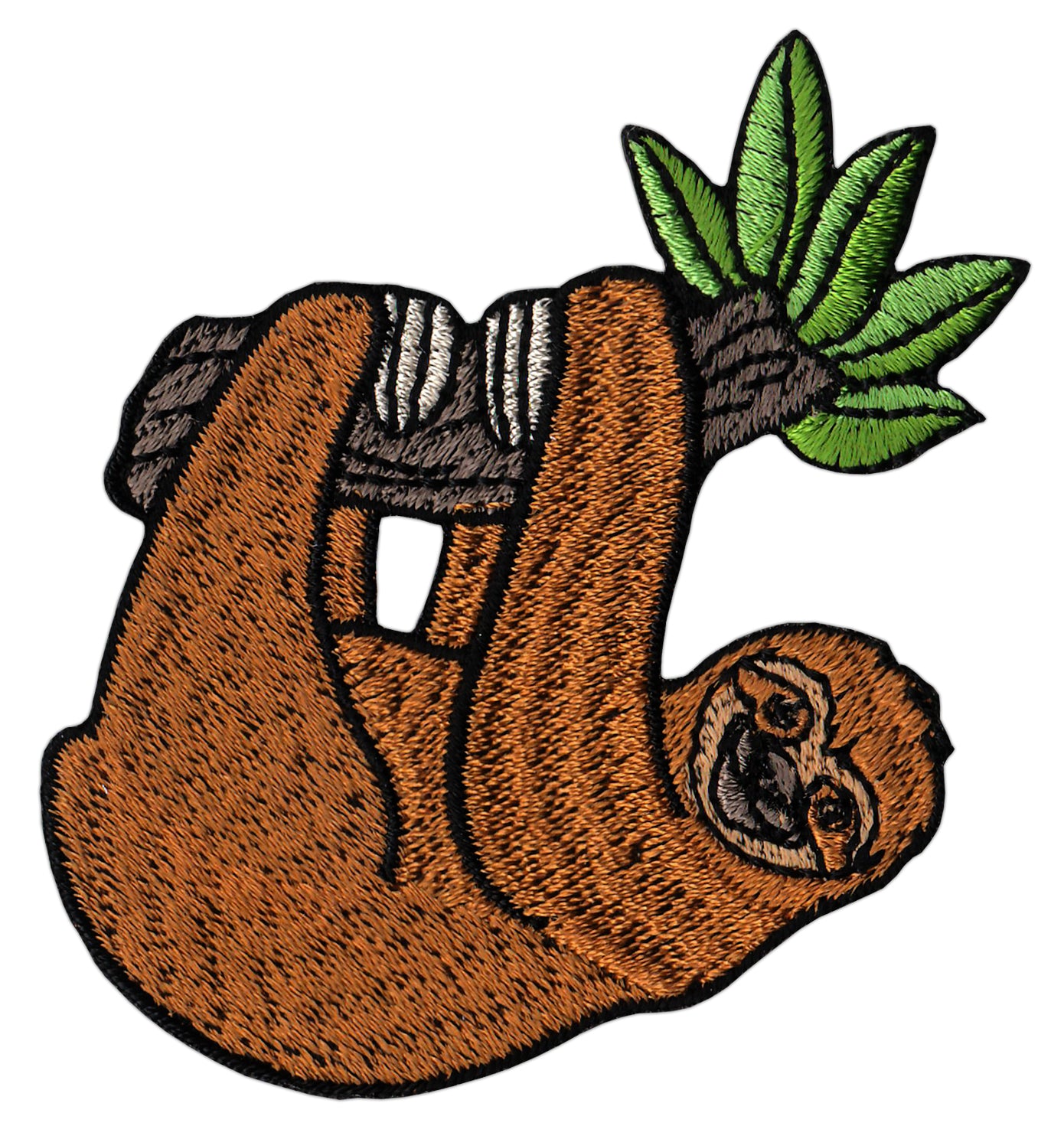 #am48 Sloth on branch patch iron-on application patch size 5.7 x 7.0 cm