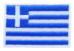 #bk17 Flagge klein Griechenland Aufnäher Bügelbild Applikation Aufbügler Patch Größe 4,5 x 3,0 cm