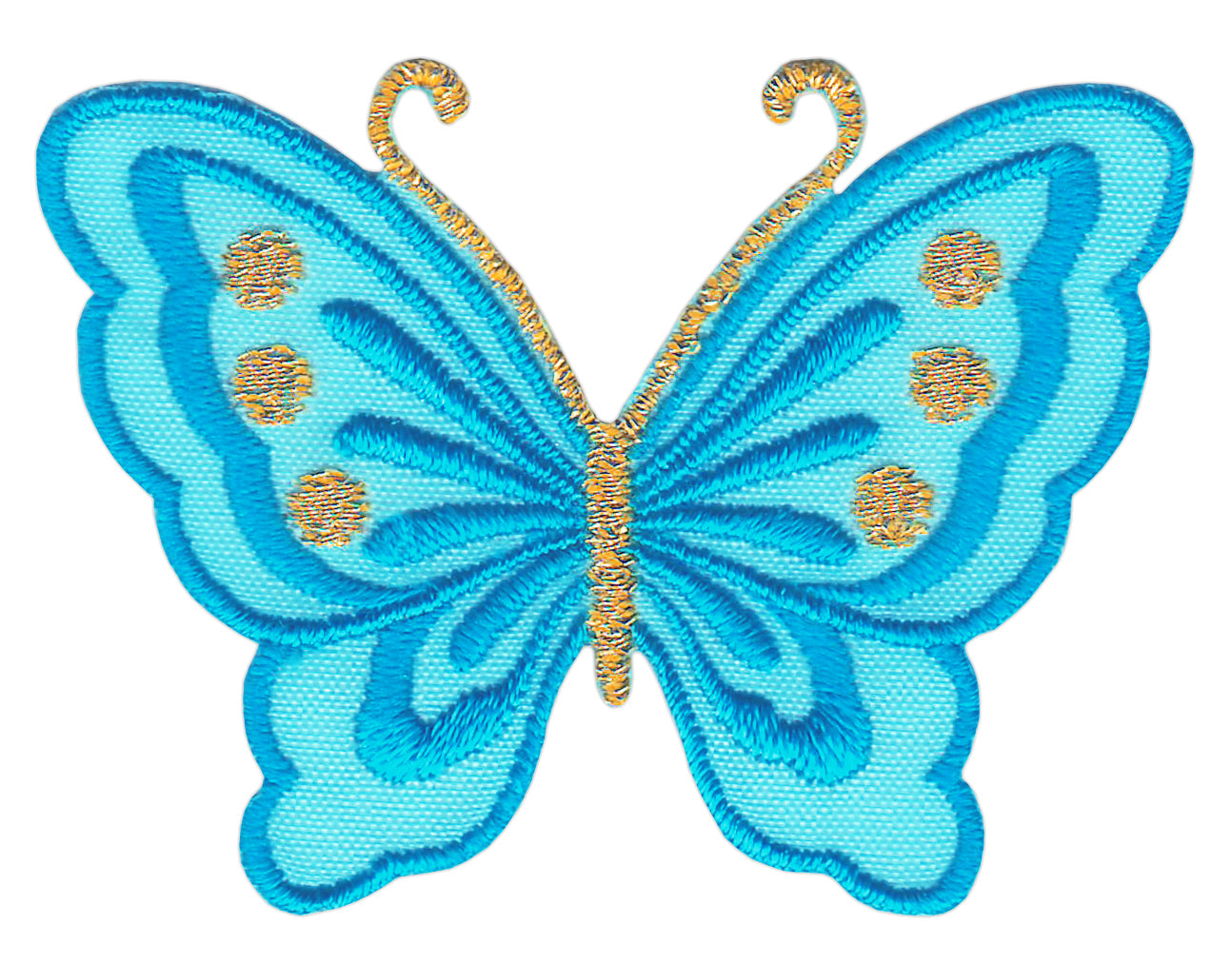 #bk50 Butterfly small blue patch iron-on application patch size 5.2 x 3.7 cm