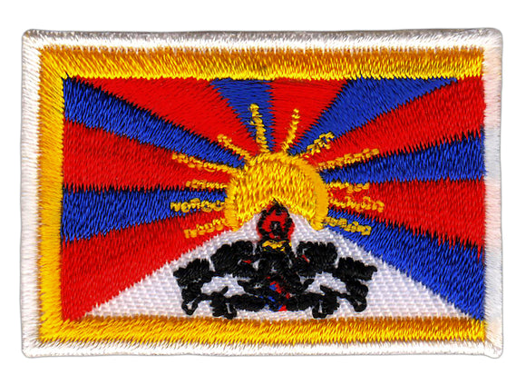 #ac79 Tibet Flagge Aufnäher Patch Bügelbild Applikation Größe 4,7 x 3,3 cm