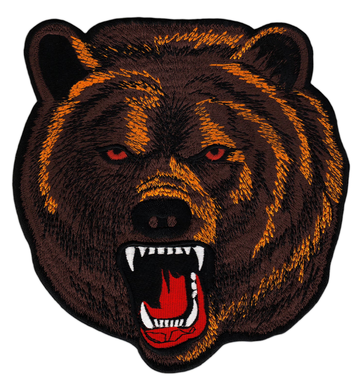 #Backpatch #21 Bär Grizzlybär Braunbär Rückenaufnäher Back Patch Groß 19 x 20 cm