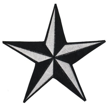 #Backpatch #37 Nautical Star Black White Back Patch Large 22.5 x 22.5 cm