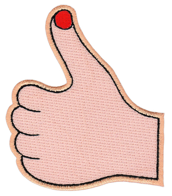#bk76 I Like Thumbs Up Patch Iron-On Application Patch Size 6.7 x 7.9 cm