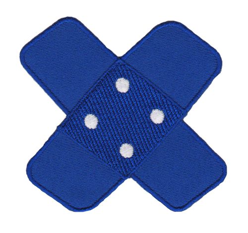 #ah96 Plaster Blue Dark Blue Trouser Plaster Patch Iron-On Application Patch Size 7.5 x 7.0 cm