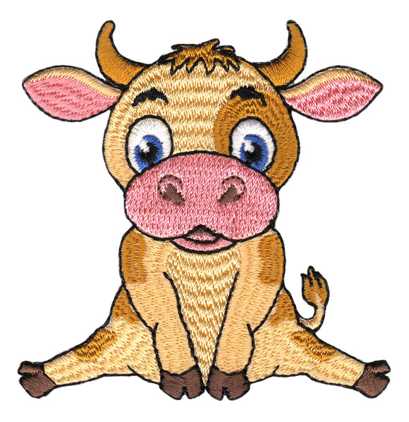#af41 Kuh Kalb Kinder Baby Aufnäher Applikation Bügelbild Patch Größe 7,0 x 7,0 cm