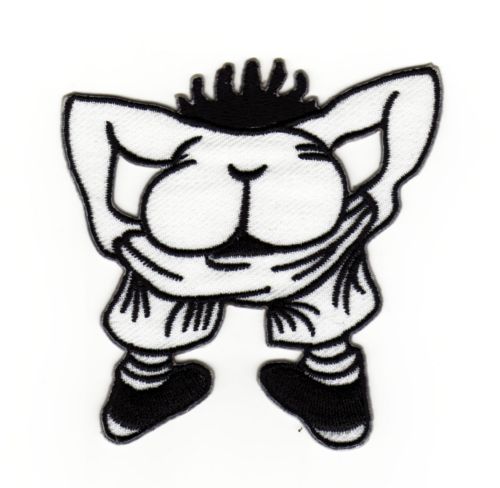 #ad52 Arsch Po Hintern Männchen LMAA Fun Lustig Aufnäher Bügelbild Applikation Flicken Patch Größe 7,0 x 7,5 cm
