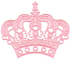 #ac58 Crown Pink Patch Princess Iron-On Application Patch Size 8.0 x 6.5 cm