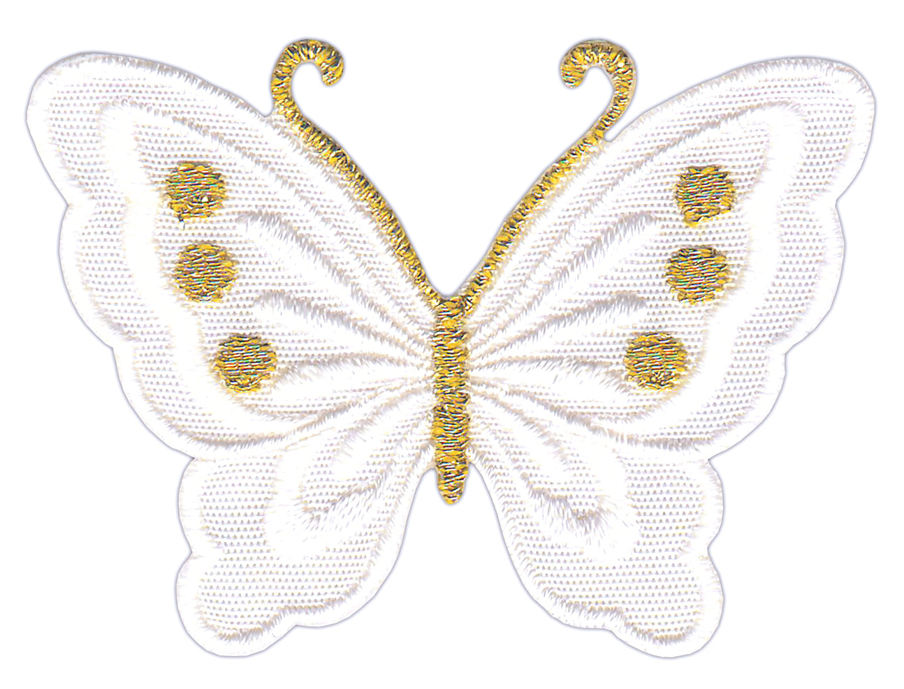 #bk60 Butterfly small white patch iron-on application patch size 5.2 x 3.7 cm