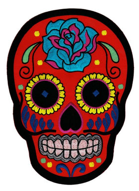 #Backpatch #38 Día de los Muertos Skull Red Back Patch 15.5 x 21 cm