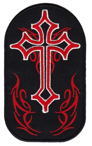 #ab86 Kreuz Kelten Tattoo Aufnäher Applikation Patch Bügelbild Größe 6,0 x 10,5 cm