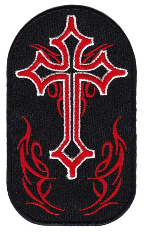 #ab86 Cross Celtic Tattoo Patch Application Patch Iron-On Size 6.0 x 10.5 cm