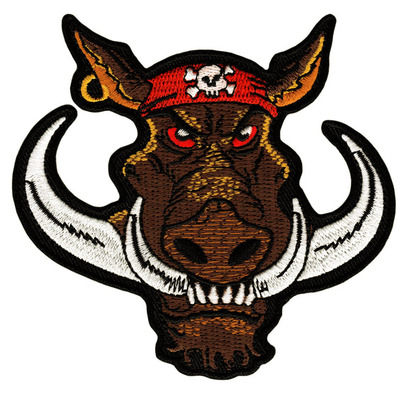 #aa59 Wildschwein Schwein Eber Aufnäher Bügelbild Applikation Patch Größe 10,0 x 9,5 cm