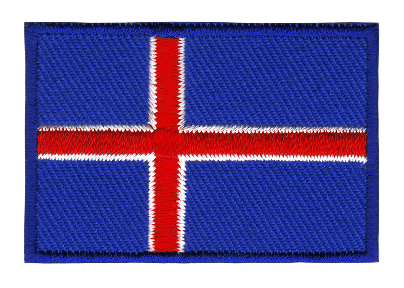 #ao73 Iceland Flag Small Patch Iron-On Application Patch Size 4.9 x 3.3 cm