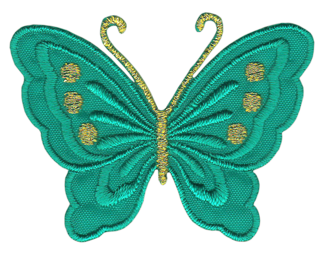 #bk48 Butterfly small green patch iron-on application patch size 5.2 x 3.7 cm