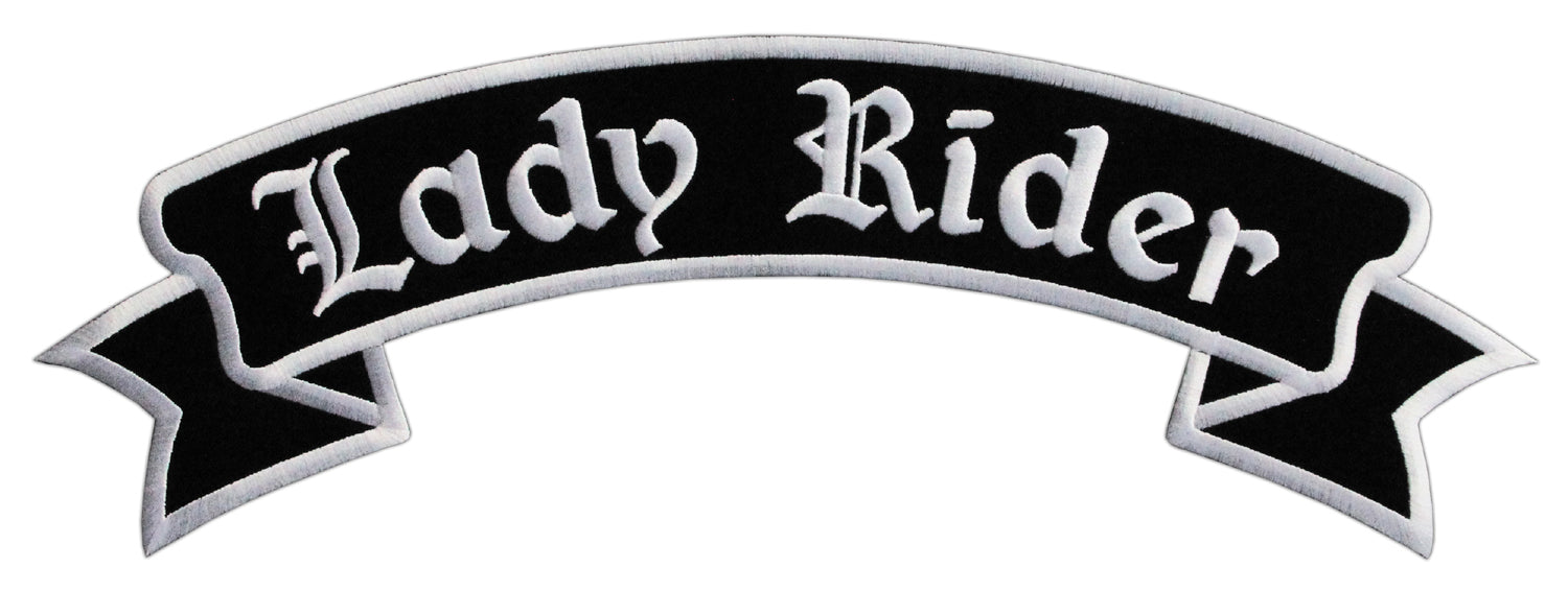 #Backpatch #52 Lady Rider Top Rocker Biker Kutte Back Patch Large 33.5 x 11.5 cm