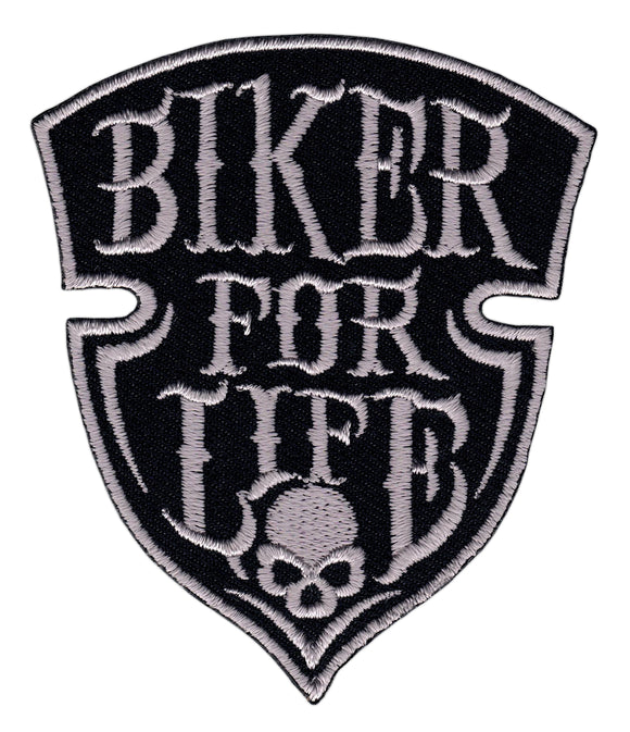 #ah69 Biker For Life Aufnäher Patch Applikation Bügelbild Größe 6,8 x 7,5 cm