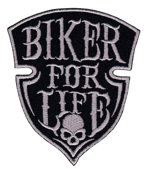 #ah69 Biker For Life Aufnäher Patch Applikation Bügelbild Größe 6,8 x 7,5 cm